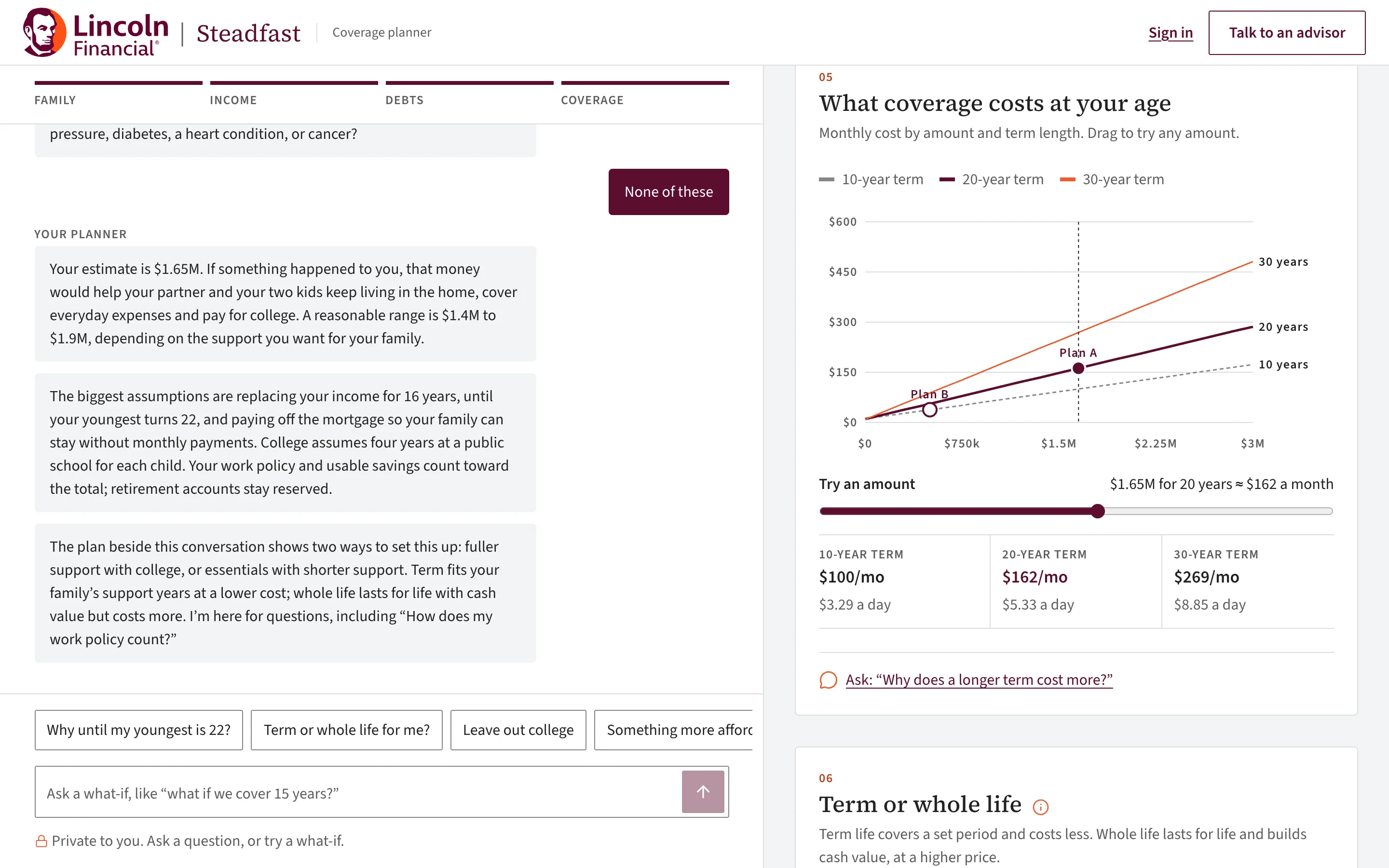 Prices from our own underwriting model